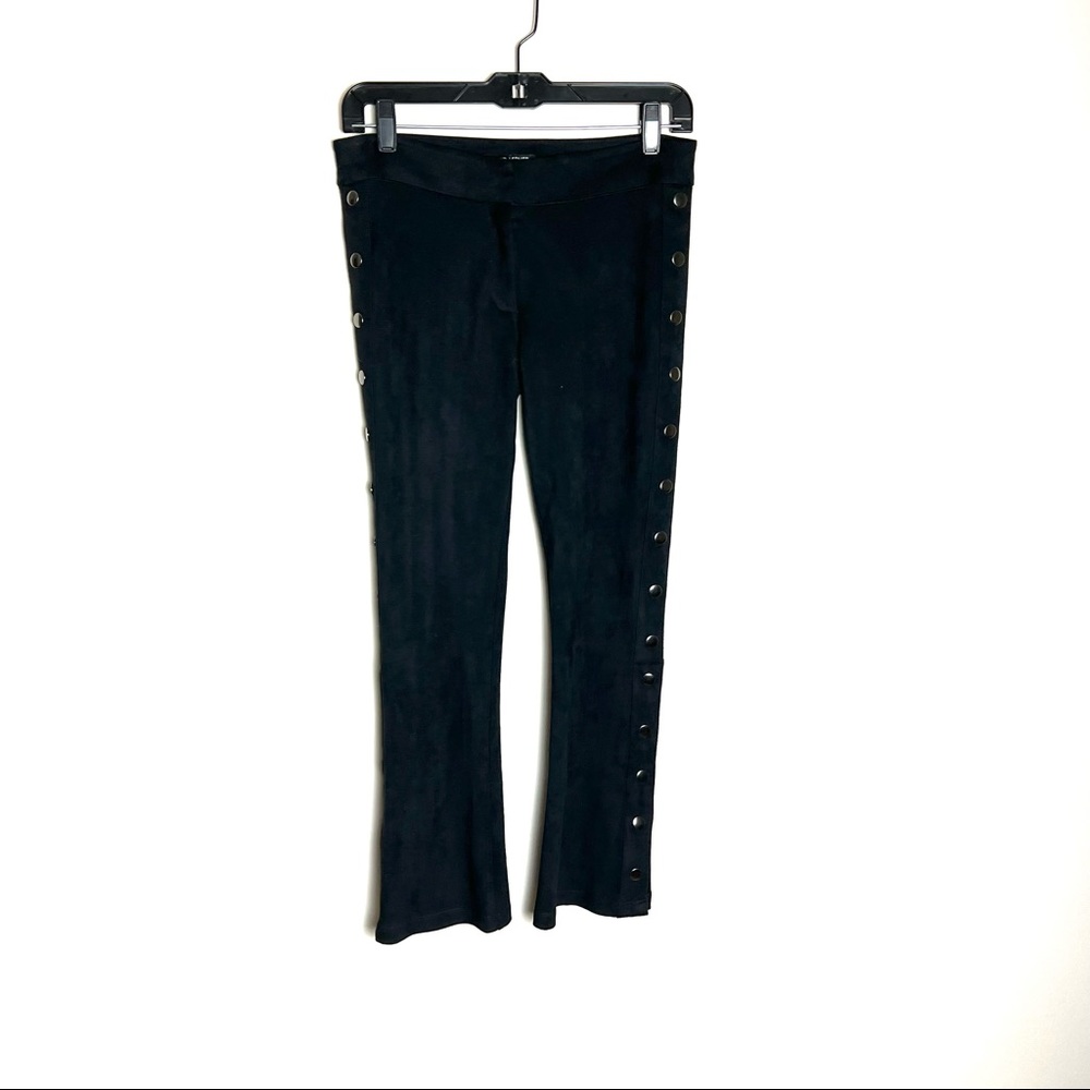 David Lerner Micro Suede High Rise Crop Flare Button Breakaway Pants - Picture 3 of 9